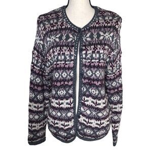 Vintage Gallagher Fair Isle Cottagecore, Grandmacore Cotton Cardigan Sweater